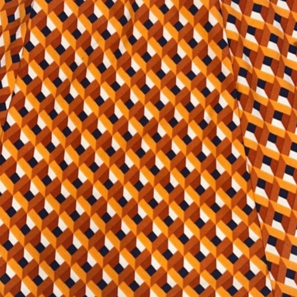 Orange Retro Geo Print Mini Skirt - Picture 5 of 10